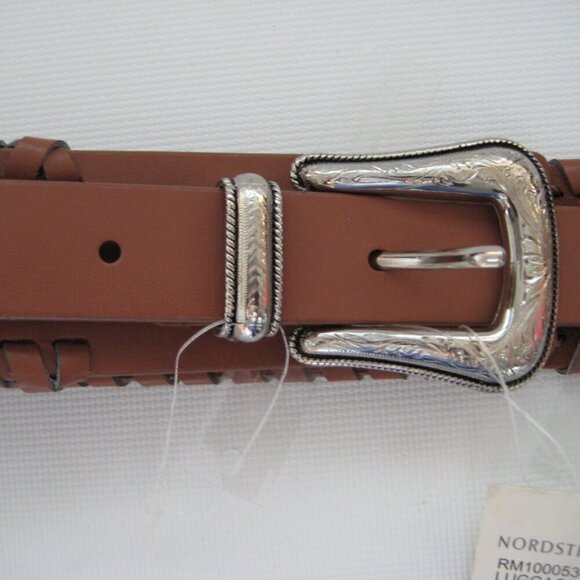 Rebecca Minkoff Size Medium Brown Leather Belt Silver Buckles New NWT main image 4